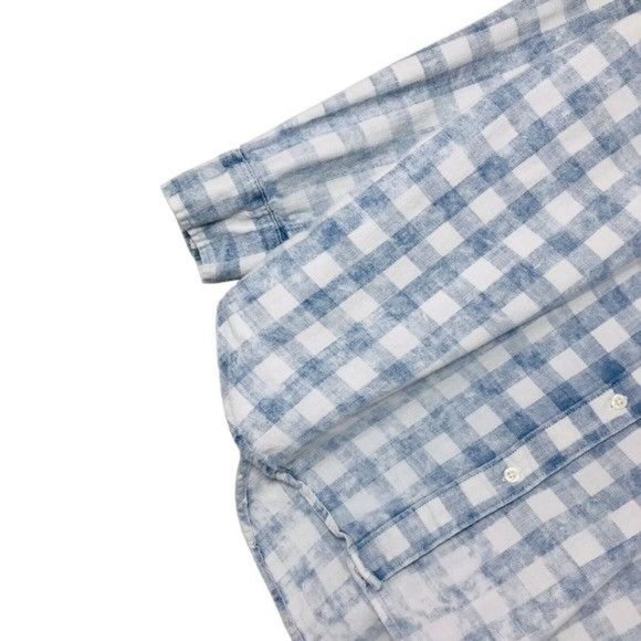 AEROPOSTALE 100% Cotton Checkered Denim Button Down Shirt Size Medium - Picture 5 of 11